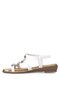 25Y122-5 Women's Stone Wedge Heel Sandals White - 3