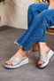 Women's Genuine Leather Extra Comfortable and Flexible Wedge Heeled Orthopedic Slippers - 2