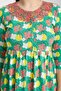 Floral Patterned Lace Collar Buttoned Summer Women's Dress - 4