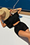 Women's Black Boat Neck Openwork Knitted Knitwear Top and Bottom Set 20251020 - 6