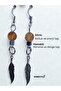 Silver Color Dangle Women's Earrings with Citrine and Hematite Stone Eagle Feather Detail