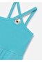 Girl's Cross Strap Short Jumpsuit Turquoise 6869 - 3