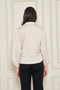 Women's Stone Double Breasted Side Tie Satin Blouse Shirt - 5