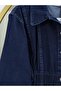 Elastic Waist Buttoned Jacket Trousers Jeans Set - 4
