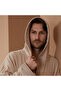 روب مودرن بيج بقبعة ريفي- Beige Modern Robe with A Cab - 4