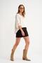 4707 Women's Gathered Collar Sleeve Elastic Loose Muslin Blouse Natural - 2