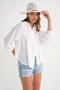 4677 Women's Lace Detailed Muslin Shirt White - 4