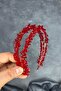 Red Sare Model Double Row Bridal Henna Crown Hair Accessory - 7