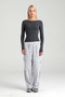Poplin Striped Elastic Waist Trousers White - 3