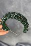 Emerald Green Asu Intense Bead Embroidered Bridal Henna Crown - 6
