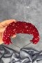 تاج الحناء للعرائس المطرز بالخرز الأحمر من Asu - 6