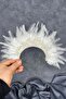 Cream Feather Crystal Beaded Arden Bridal Henna Crown - 6