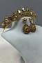 Neri model bridal wedding henna crown and shuttle earring set gold - 3