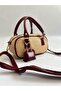 Real Straw Lyon Model Hand and Women Shoulder Bag Burgundy - 3