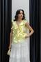 Yellow Zero Sleeve Ruffle Blouse