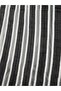 Balloon Sleeve Waist-Tied Lined Striped Tunic - Black - 3