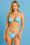 Women's Blue Triangle Bikini Set Adjustable Tie Top and Bottom - 2