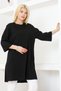 Women's Black Oversize Tunic T-Shirt – Half Sleeve, Round Neck, Relaxed Fit - 7