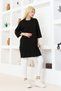 Women's Black Oversize Tunic T-Shirt – Half Sleeve, Round Neck, Relaxed Fit - 4