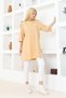 Women's Beige Oversize Tunic T-Shirt – Half Sleeve, Round Neck, Relaxed Fit - 4