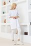 Women's White Oversize Tunic T-Shirt – Half Sleeve, Round Neck, Relaxed Fit - 3