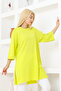 Women's Yellow Oversize Tunic T-Shirt – Half Sleeve, Round Neck, Relaxed Fit - 7