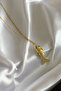 Steel Zircon Stone Playful Fish Necklace - 2