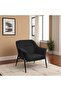 Single Upholstered Chair with Sturdy Metal Frame || Black