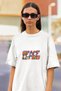 Peace Printed Women's Circle Neck Cotton Oversize Short Sleeve T-Shirt