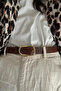 Gino Gold Buckle Women's Belt (Tan)