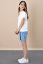 Blue Jean Shorts Sequined Short Sleeve t Shirt Girl's 2 Piece Set 21101 - 4