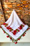 Handcrafted Writing Grape Embroidered Scarf Cheesecloth Dowry Holder - 2