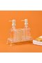 Arow Cream 2-Piece Glass Liquid Soap Dispenser with Metal Stand - Transparent / Cream - 200 ml