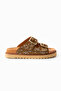 Helder Unisex Genuine Leather Double Buckle Orthopedic Coconat (Tan) Summer Slippers - 6