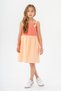 Orange Lace Detailed Muslin Girl's Dress 21085 - 5