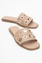 Women's Faux Leather Slippers 6322 Nude - 4