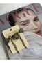 Brand Shiny Stone Gold Dragonfly Earrings (Artificial Pearl Plate) - 4