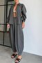 Women's Anthracite Oversize Shirt Shalwar Pants Trousers Suit 50957 - 4