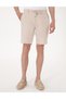 Beige Slim Fit 100% Linen Elastic Waist Lace up Woven Shorts 50301780-Vr011 - 2