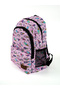 Unisex Black Patterned Backpack with Many Eyes - 2