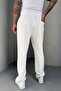 Full Lycra Super Stretchy White Men's Baggy Fit Ribbed Jogger Ke-5030 - 2