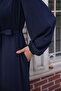 Balloon sleeve with buttons and belt medine silk ferace - 6