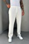 Full Lycra Super Stretchy White Men's Baggy Fit Ribbed Jogger Ke-5030