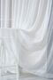 Premium Quality Long Natural Linen Look Ironing Thick White Tulle Curtain 1/2 Pleated Folded - 2