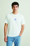 Lenithra Wave to Earth Front and Back Printed Unisex Oversize White T-Shirt - 2