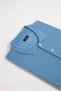 Men's Big Size 100% Cotton Plain Pique Short Sleeve Blue Polo Collar T-Shirt - 3