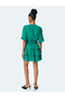 Tiered voluminous v neck polka dot gipped mini dress. - 4