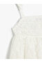 Square neck lace detail strappy dress. - 3