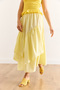 Women's Yellow Elastic Waist Piece Skirt Etk-19000331 - 7