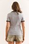 Women's Gray Anthracite Polo Neck Color Detailed Flexible Cotton Blouse Blz-19002920 - 2